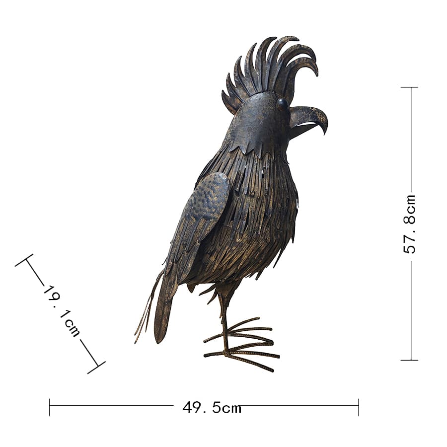 Rustic Cockatoo Garden Statue