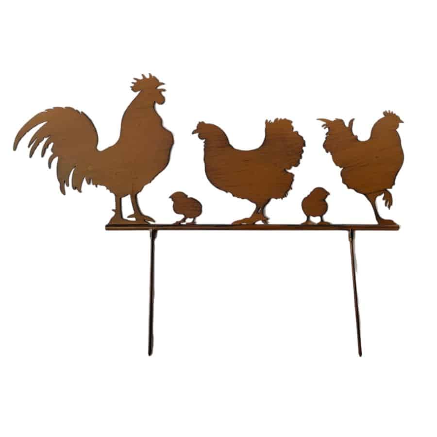 Chook Family Garden Stake