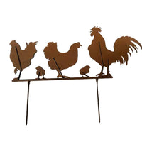 Chook Family Garden Stake