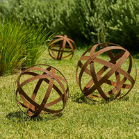 Rust Ball Set of 3 | Garden Decor