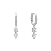 Double Drop Huggies | Sterling Silver