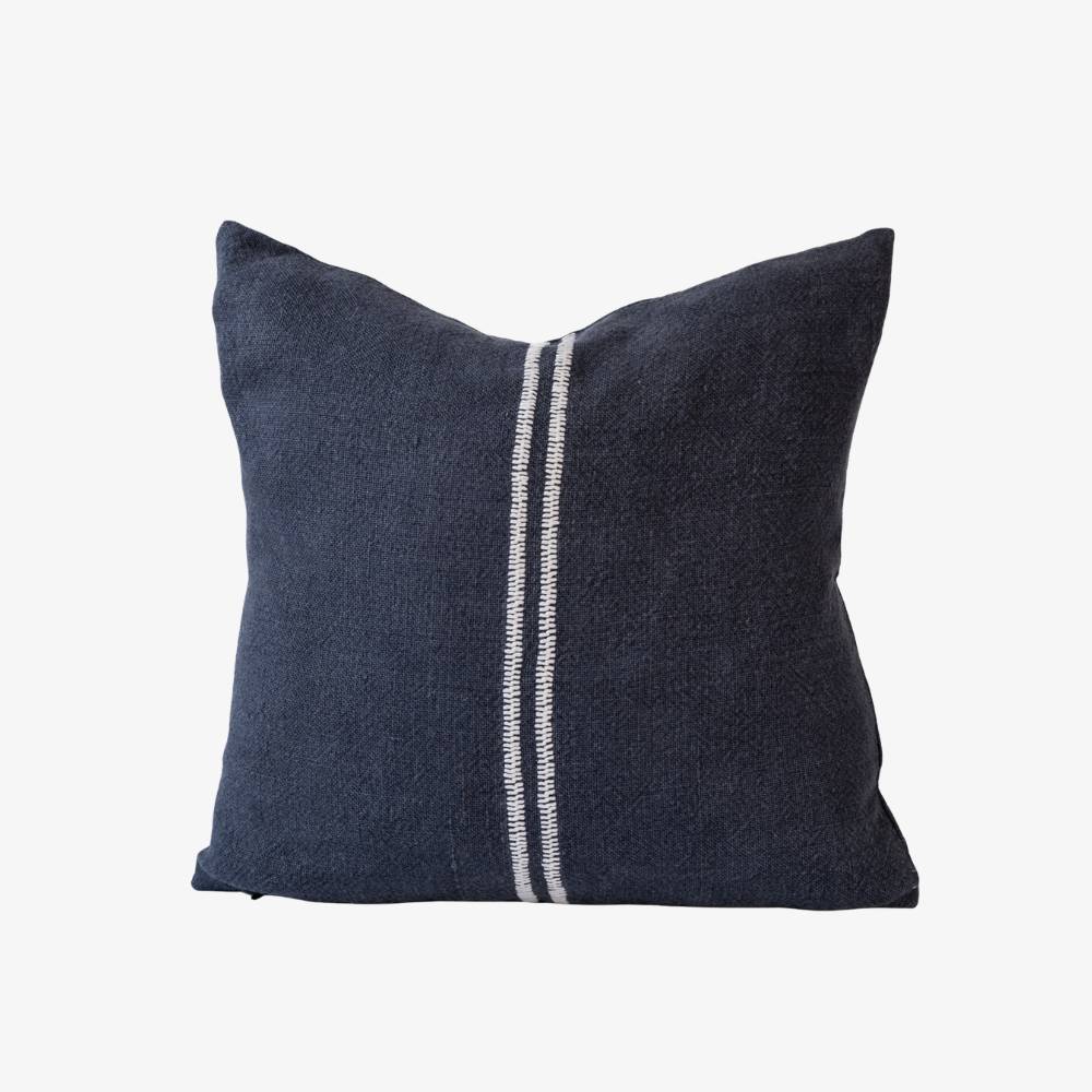 Orion Linen Cushion | Midnight/White
