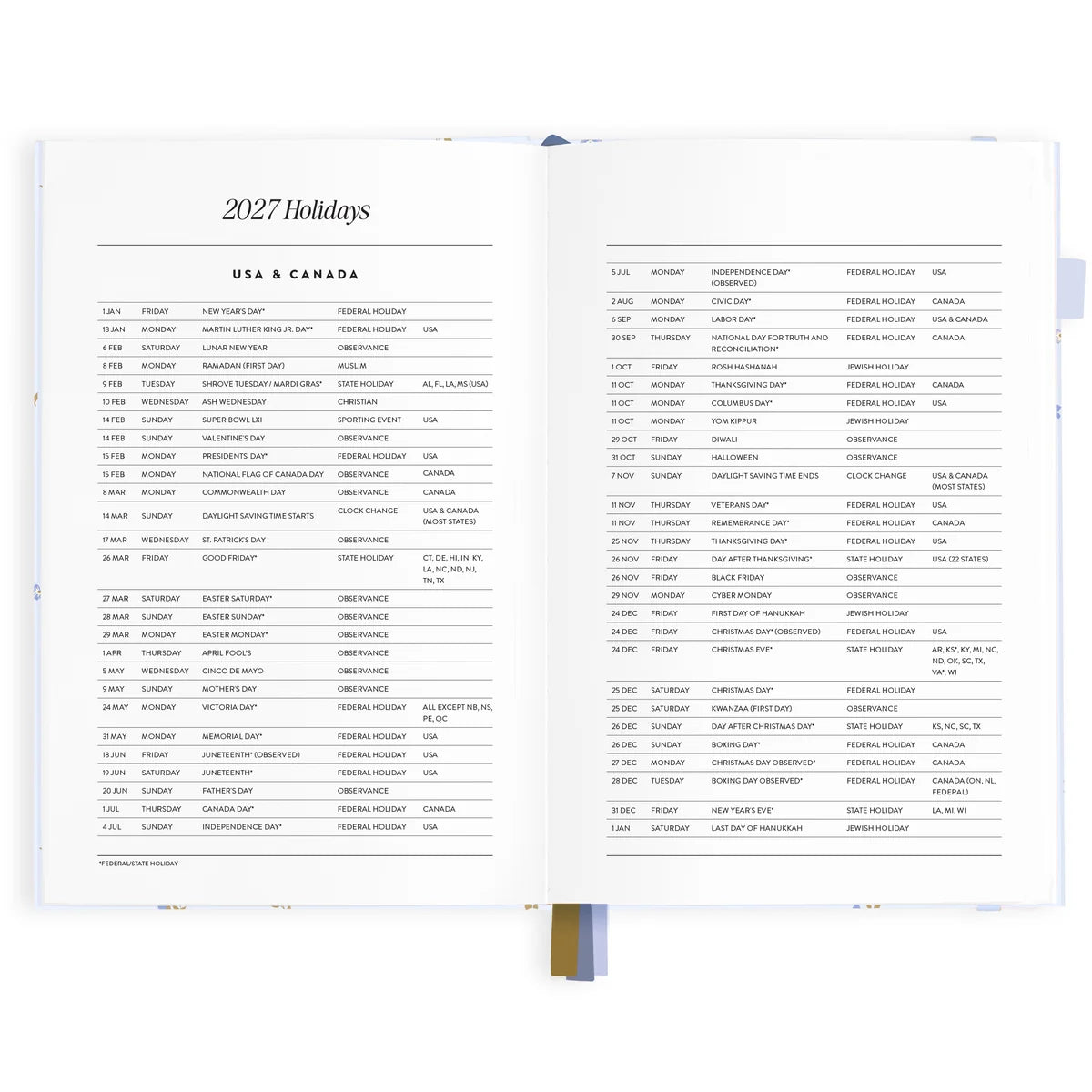 2027 A5 Horizontal Planner | Cornflower