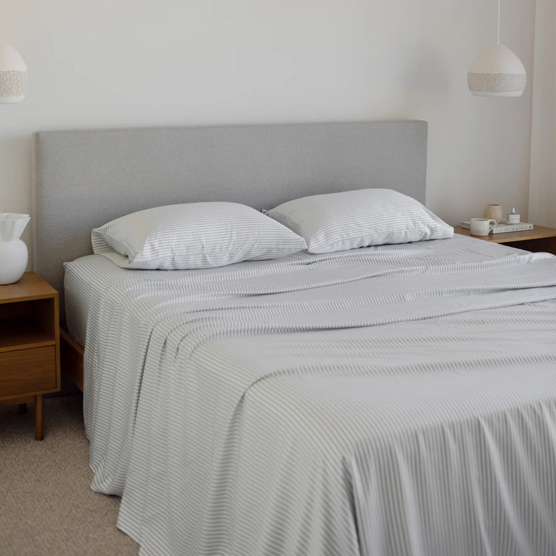 100% Organic Bamboo Sheet Set | Fog Stripe