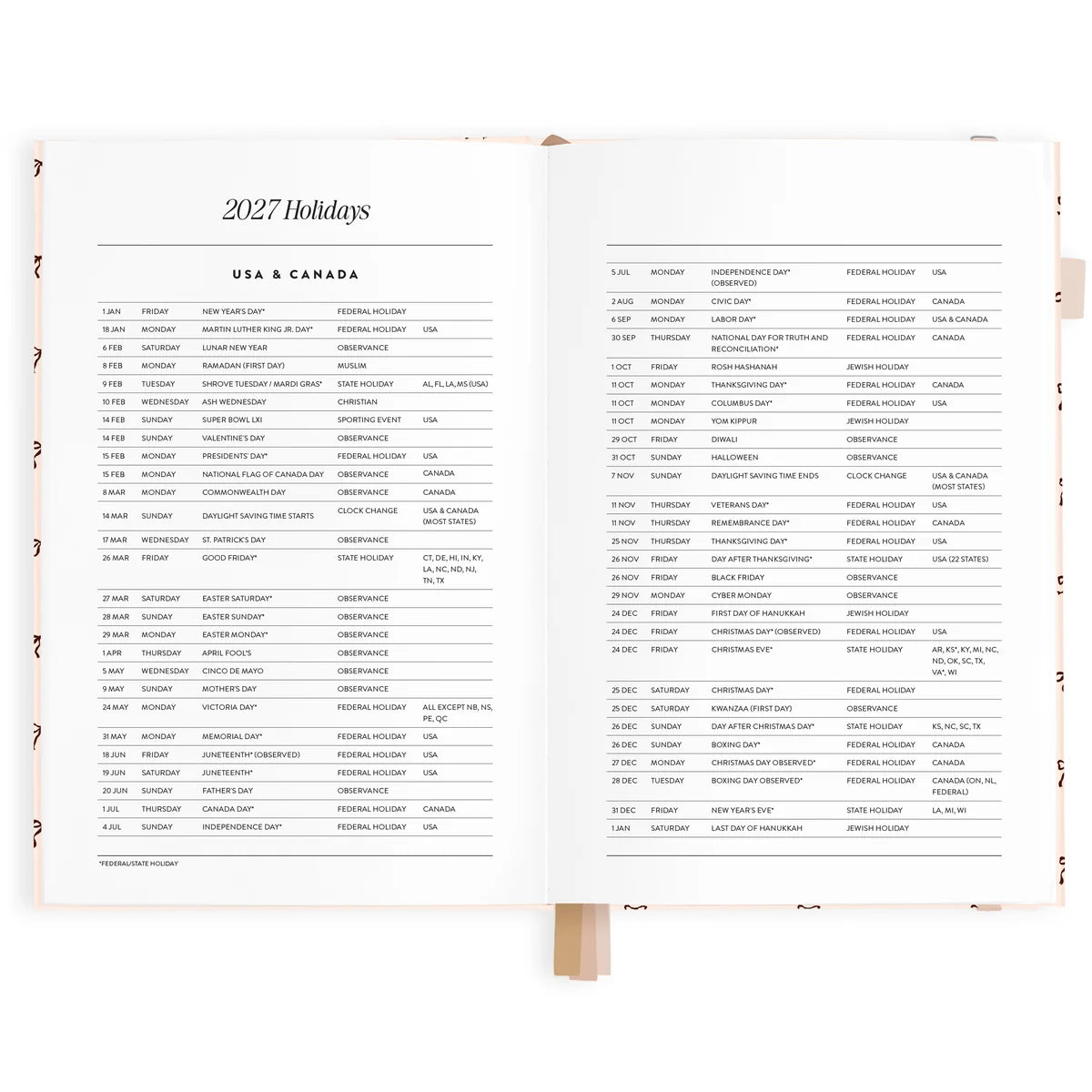 2027 A5 Vertical Planner | French Bows