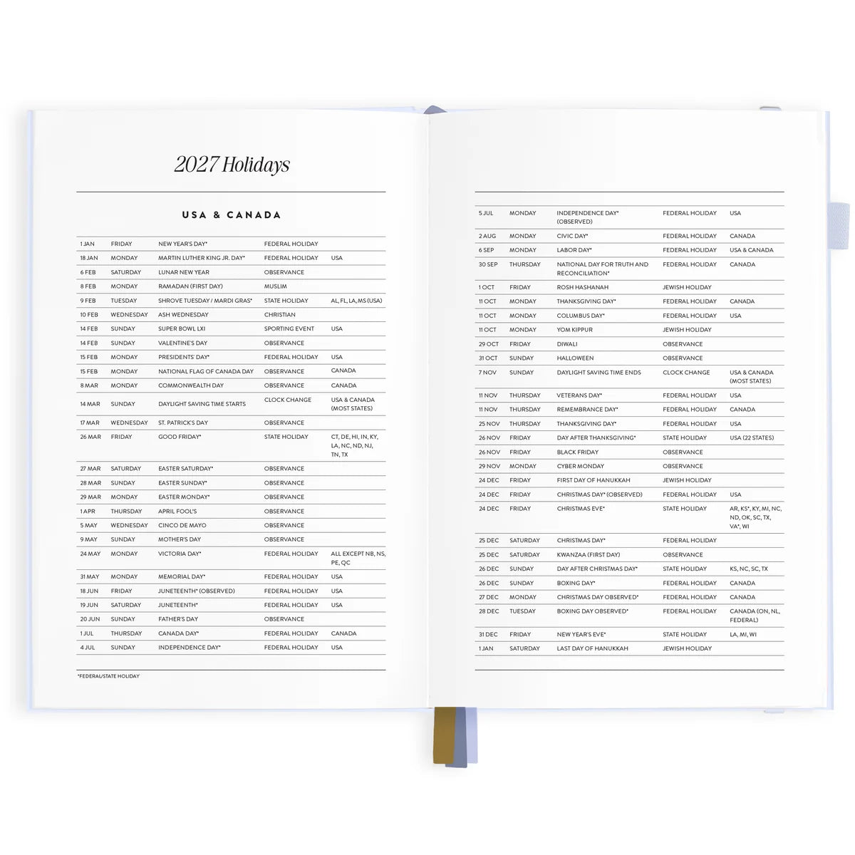 2027 A5 Vertical Planner | Powder