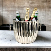 Ribbed Nickle Champagne Bucket