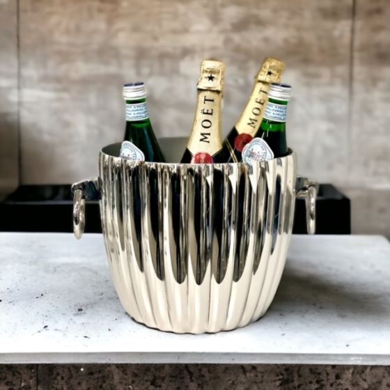 Ribbed Nickle Champagne Bucket