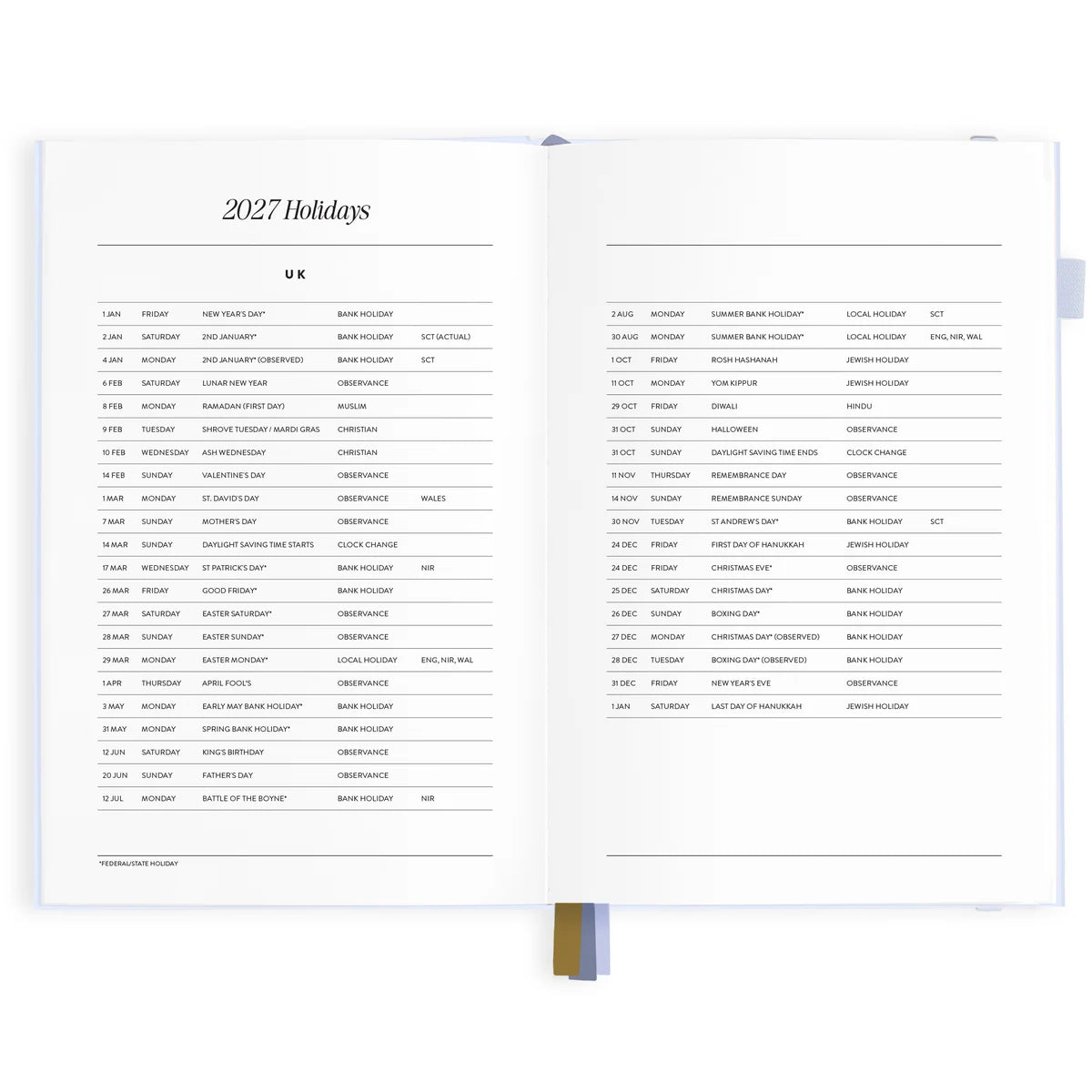 2027 A5 Vertical Planner | Powder