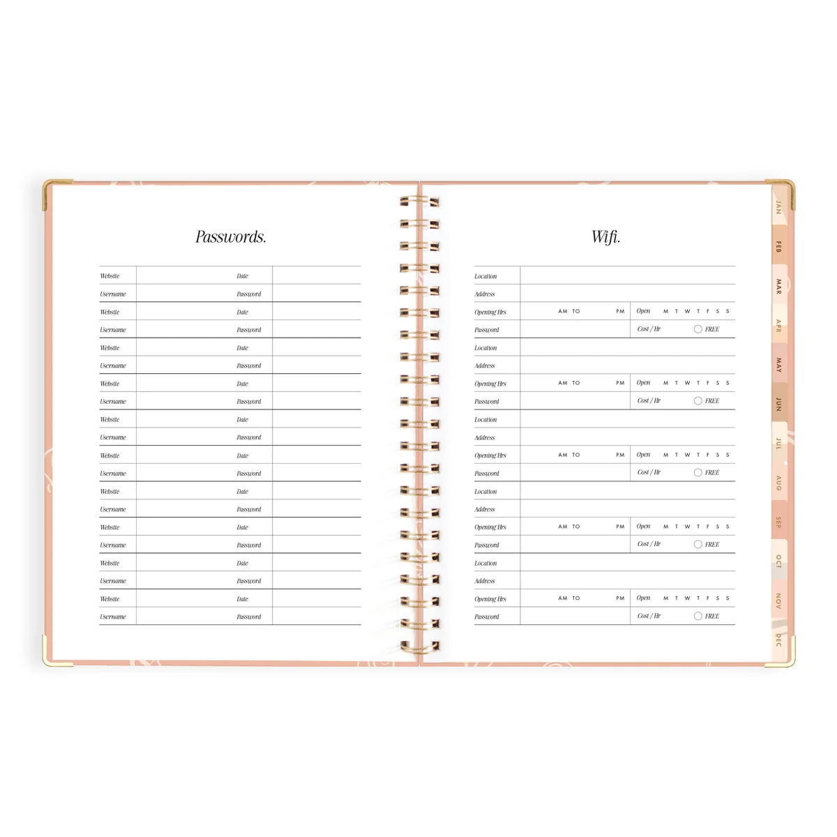 2027 A4 Academic Vertical Planner | Amalfi Peach