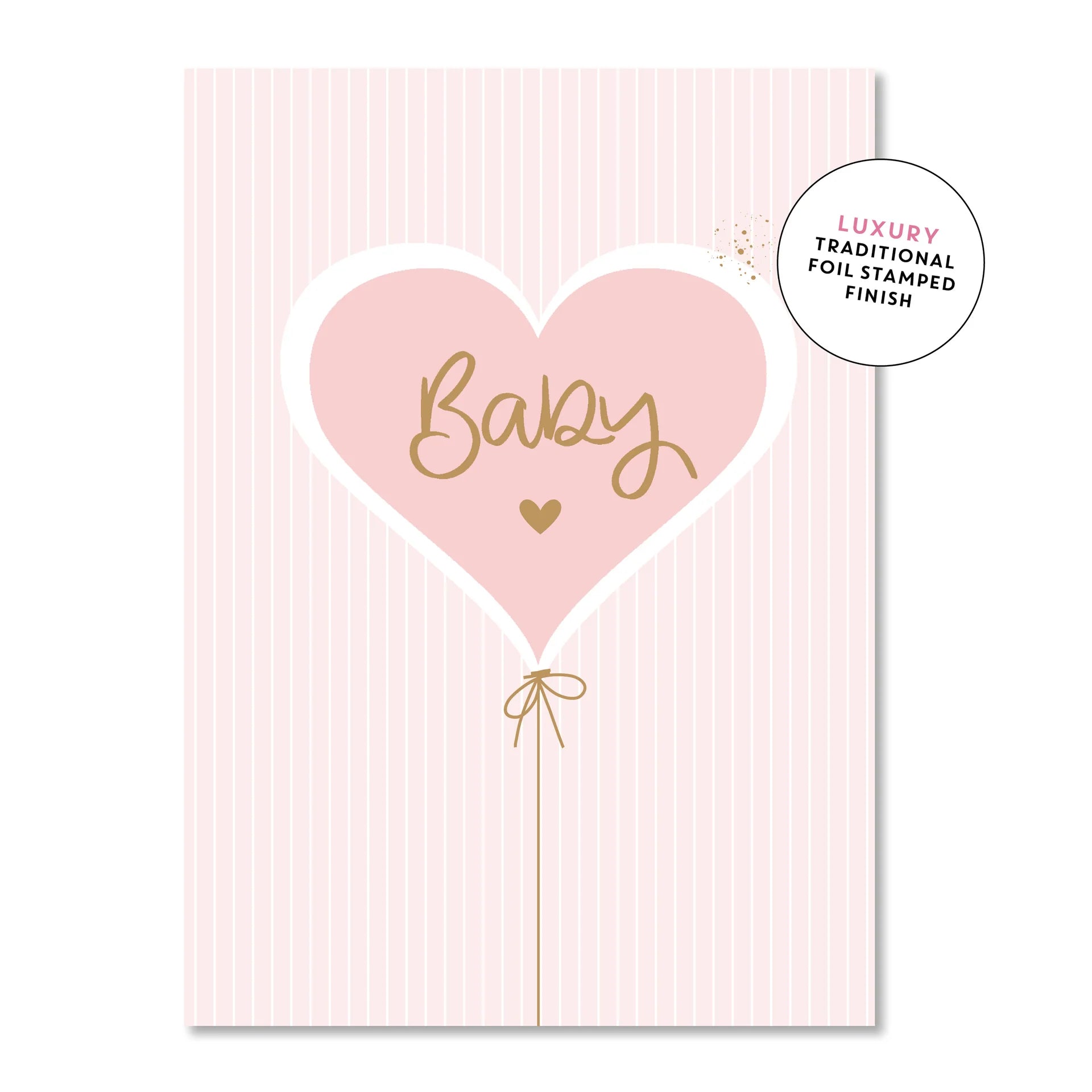 Baby Heart Balloon Pink | Greeting Card