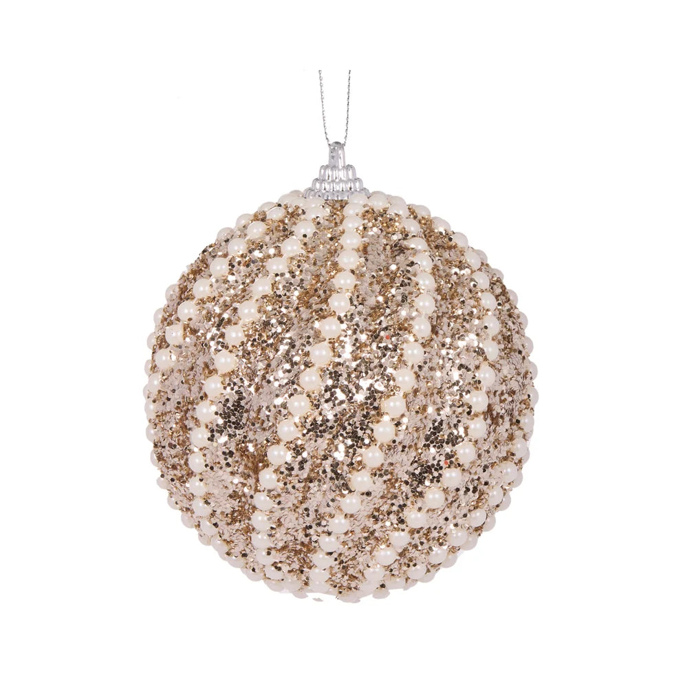 Champagne Pearl Swirl Bauble