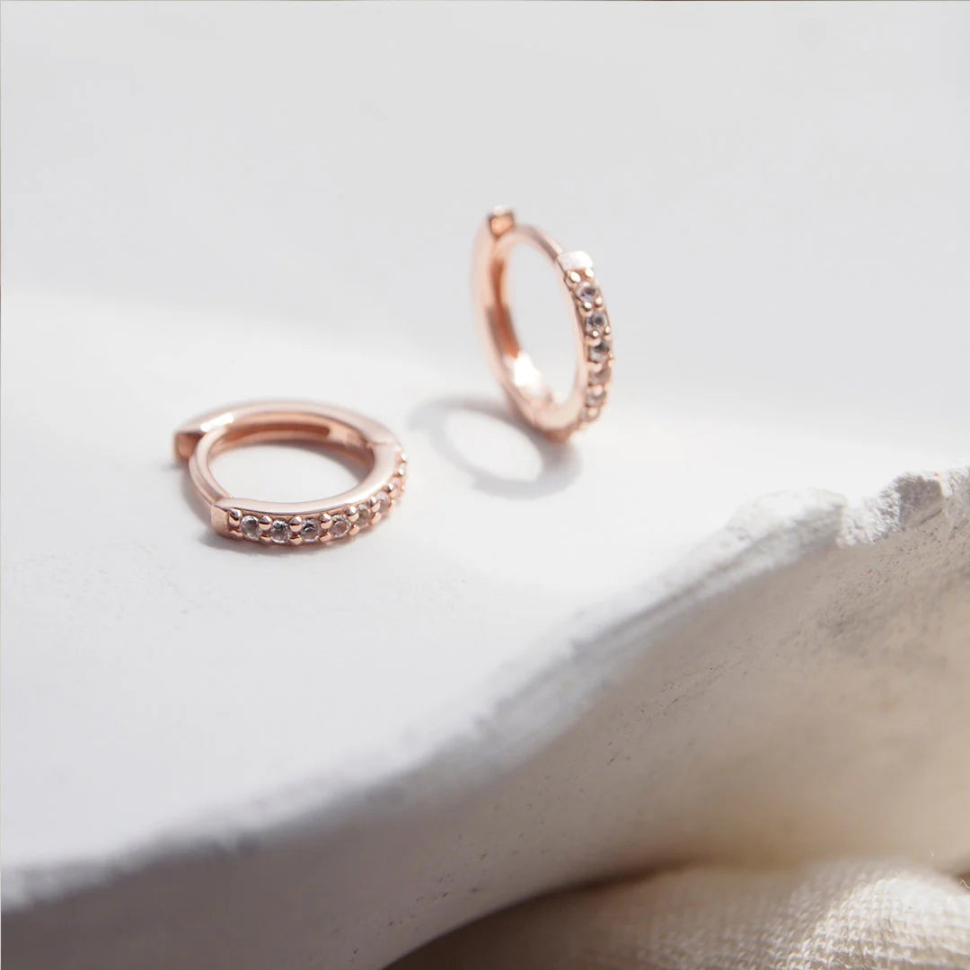 11mm Huggies | Rose Gold Plate