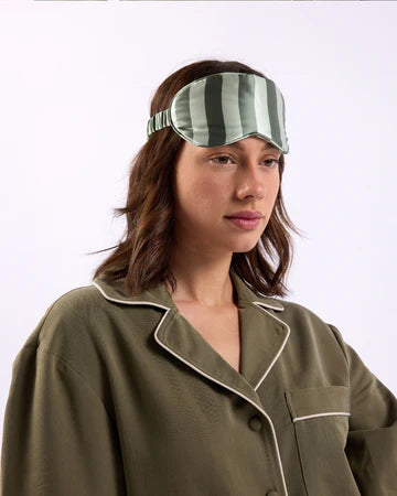 Silk Eyemask | Wasabi Stripes