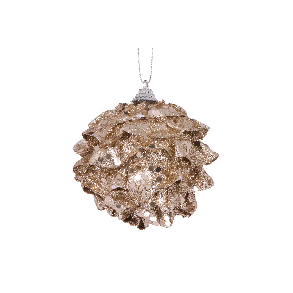Mini Champagne Ruffles Bauble