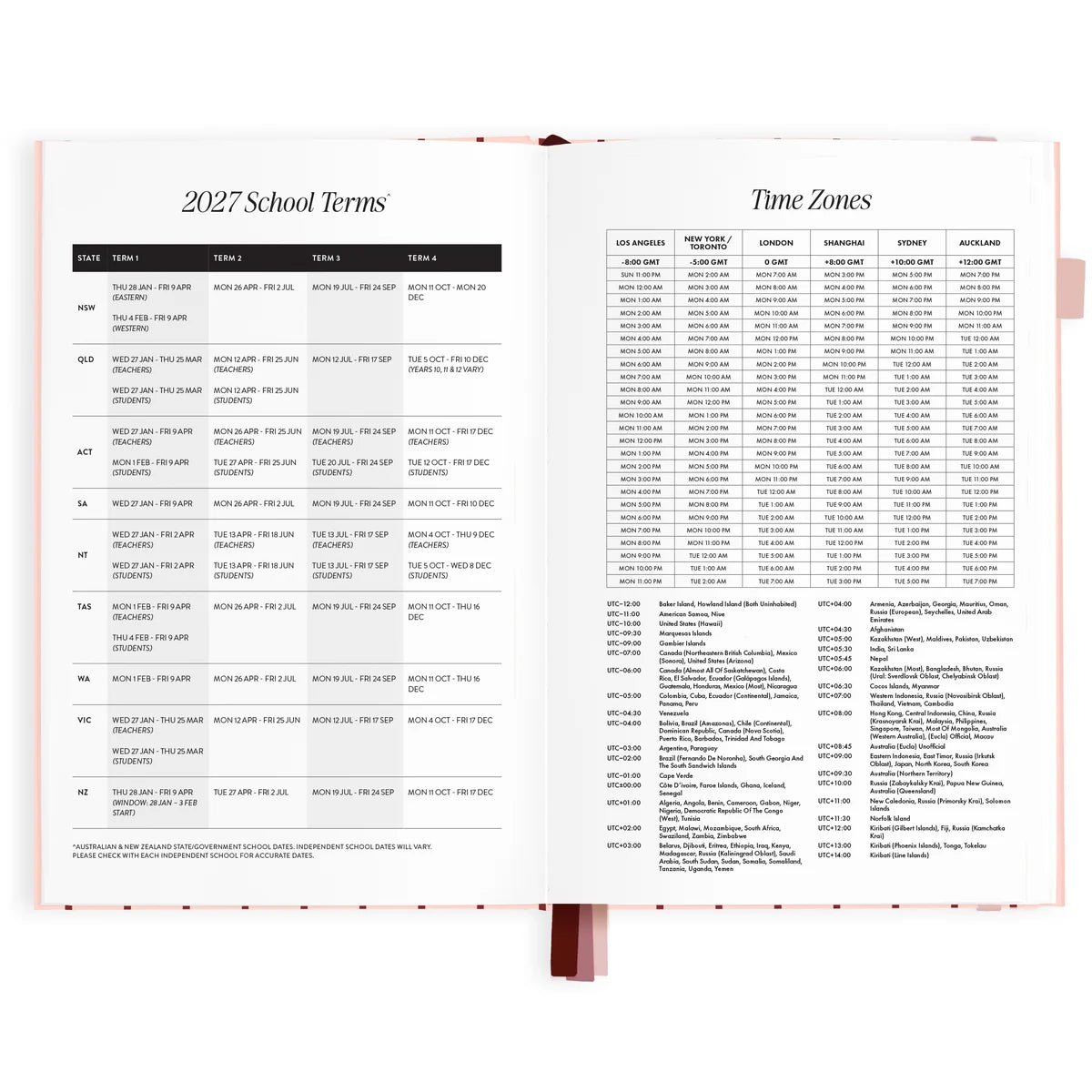 2027 A5 Horizontal Planner | Rosé Pinstripe