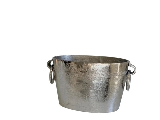 Antiqued Nickel Oval Bucket "Heritage Polo"