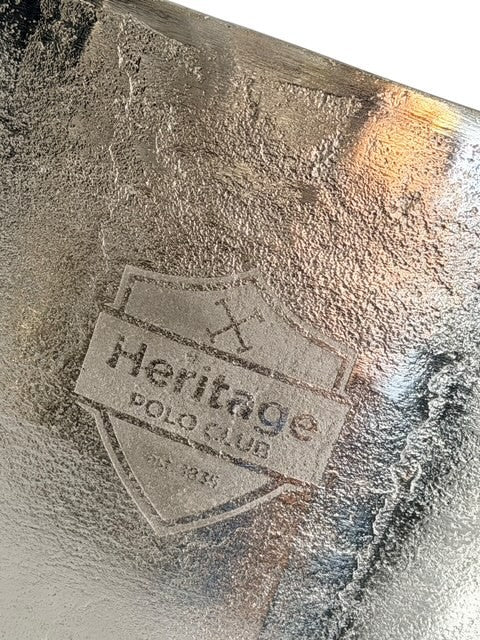 Antiqued Nickel Oval Bucket "Heritage Polo"