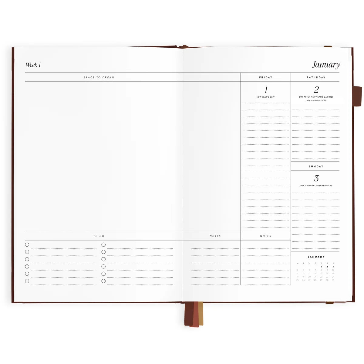 2027 A5 Vertical Planner | Chocolate