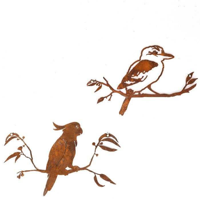Kookaburra & Cockatoo Silhouette Chain Rust