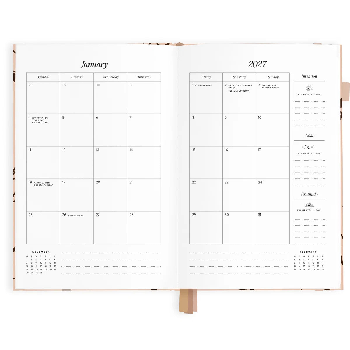 2027 A5 Vertical Planner | Amalfi Latte