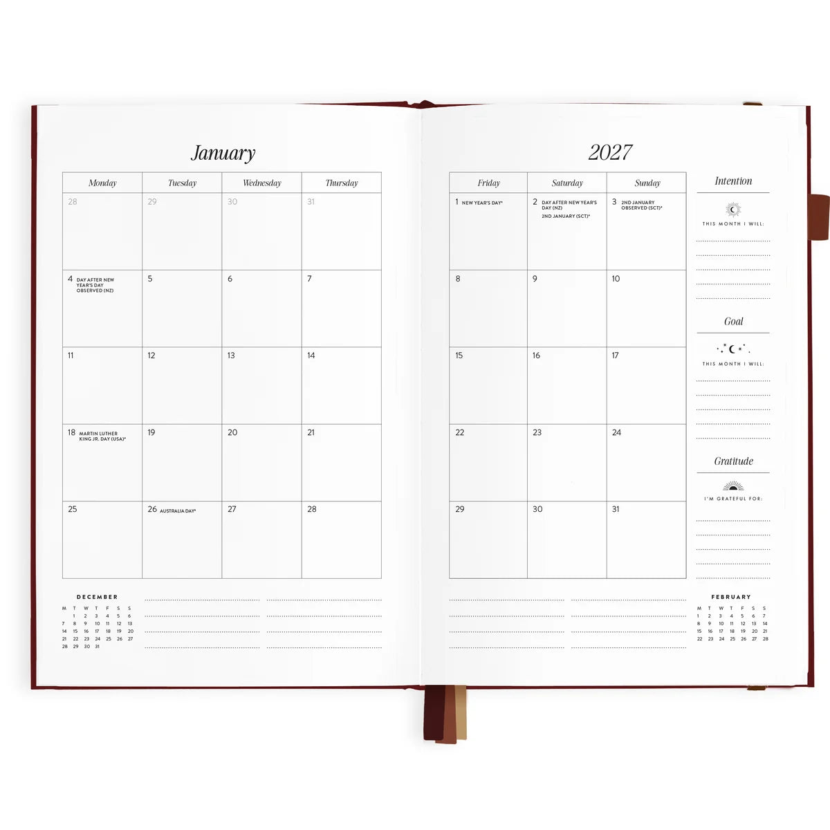 2027 A5 Horizontal Planner | Cherry