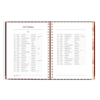 2027 A4 Academic Vertical Planner | Merlot Pinstripe