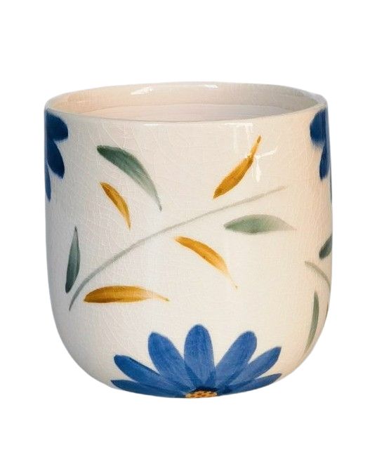Maxine Floral Planter Blue & Green