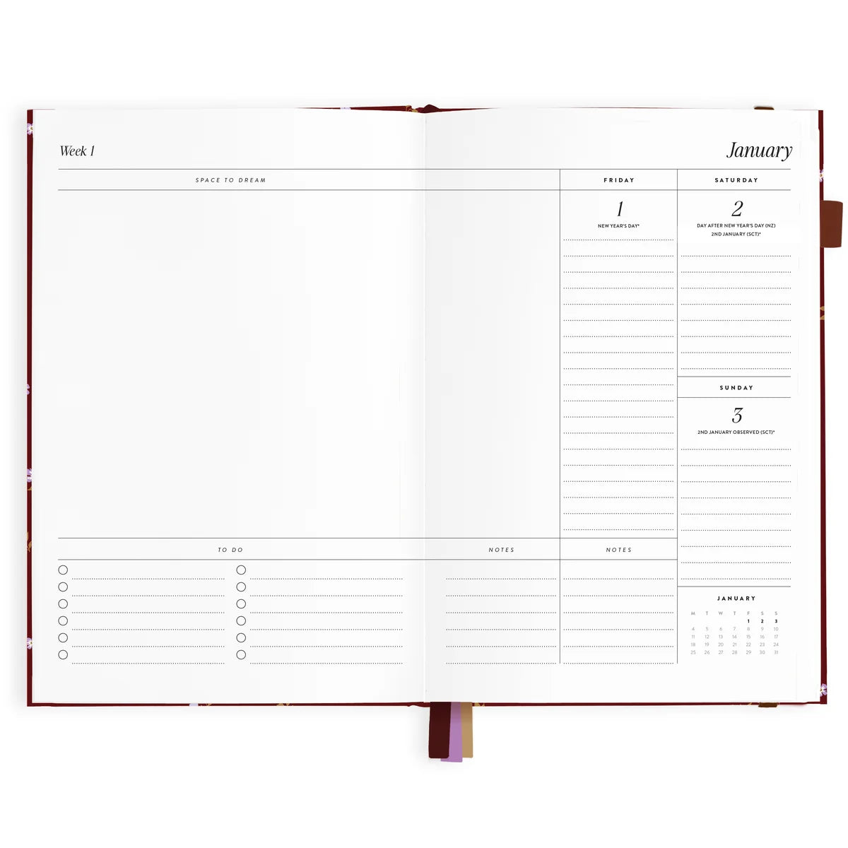 2027 A5 Vertical Planner | Cherry Wisteria