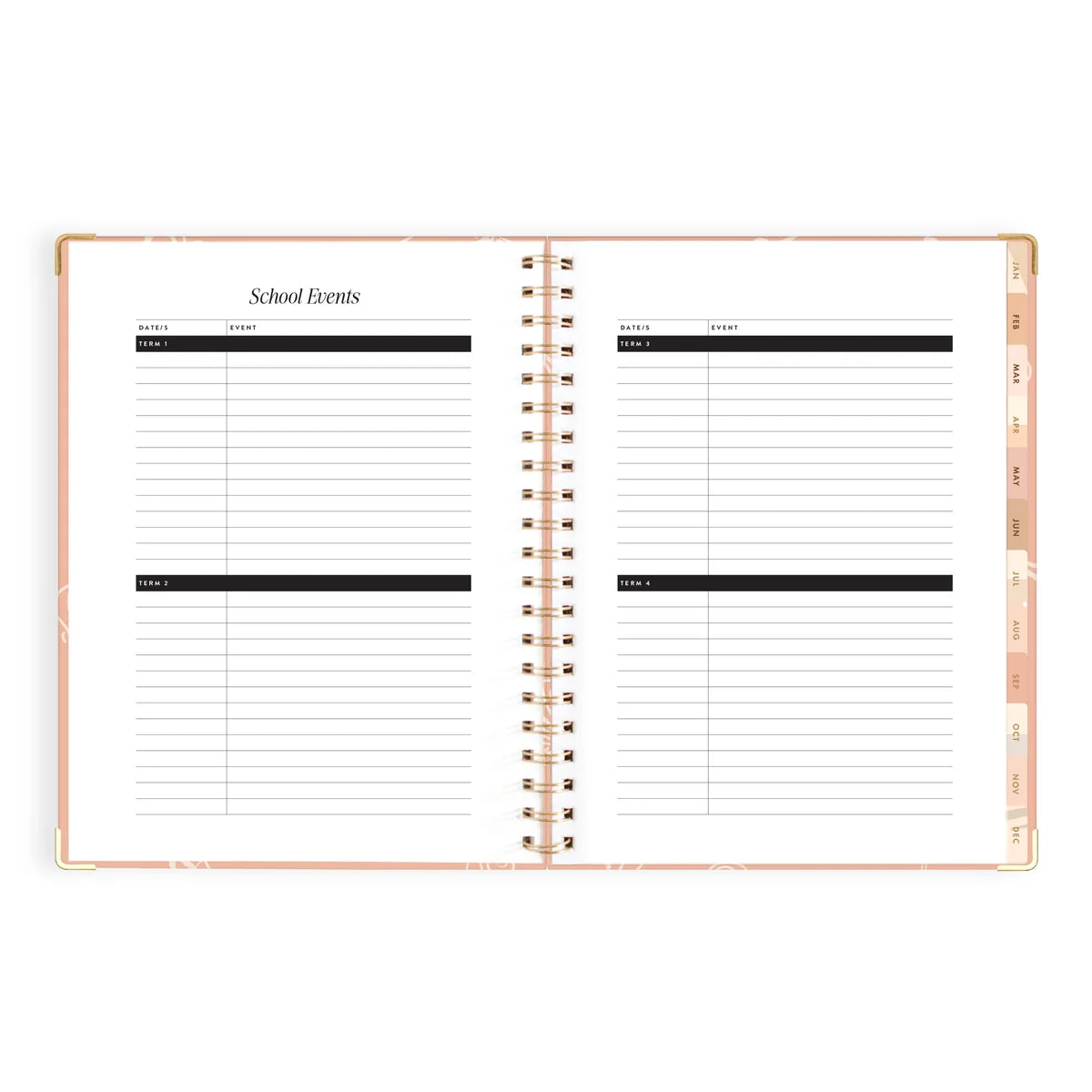 2027 A4 Academic Vertical Planner | Amalfi Peach