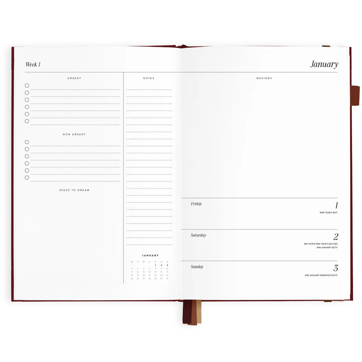 2027 A5 Horizontal Planner | Cherry