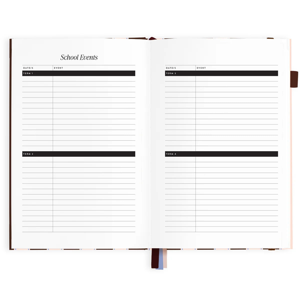 2027 A5 Academic Vertical Planner | Chocolate Stripe