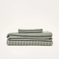 100% Organic Bamboo Sheet Set | Olive Stripe