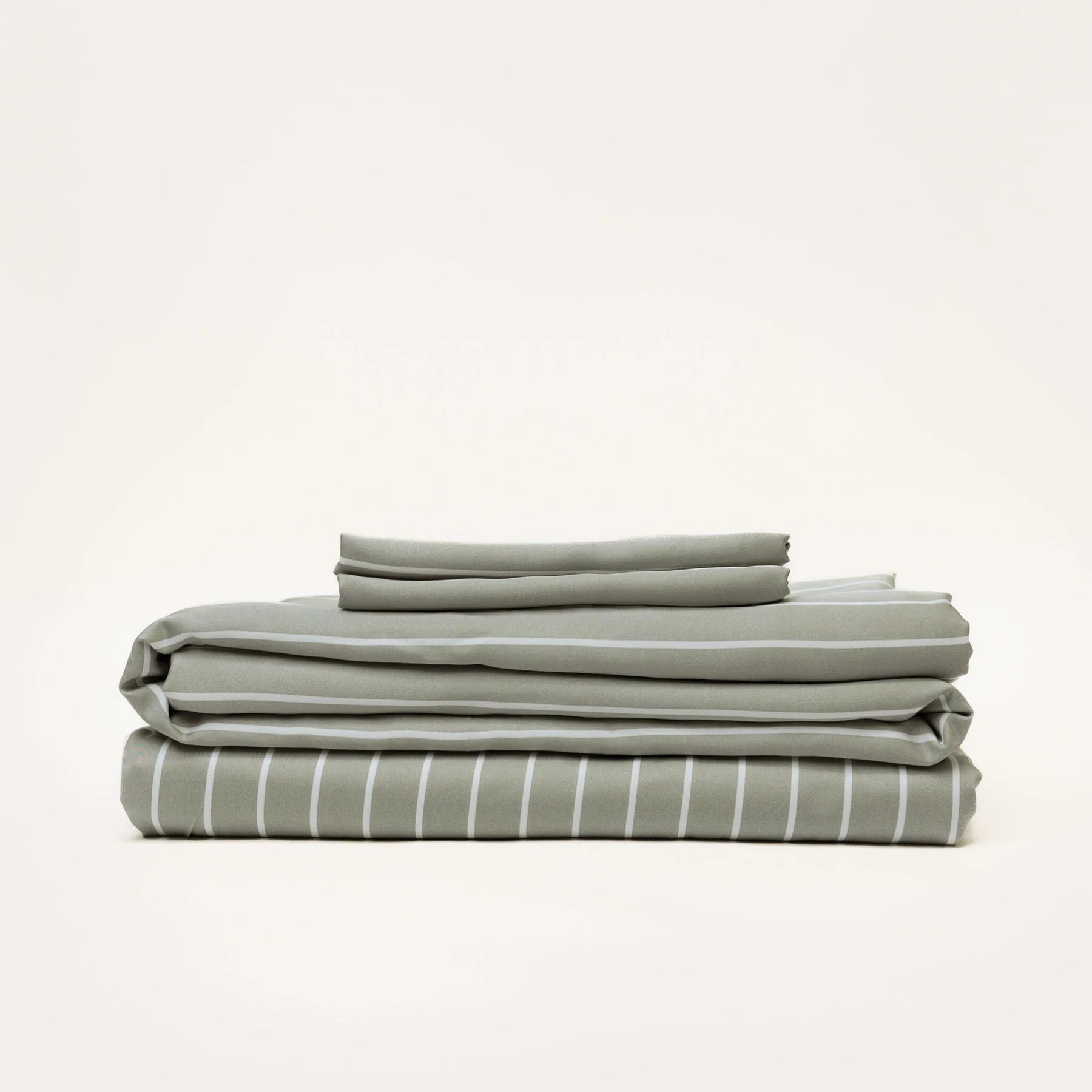 100% Organic Bamboo Sheet Set | Olive Stripe