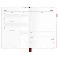 2027 A5 Horizontal Planner | Rosé Pinstripe