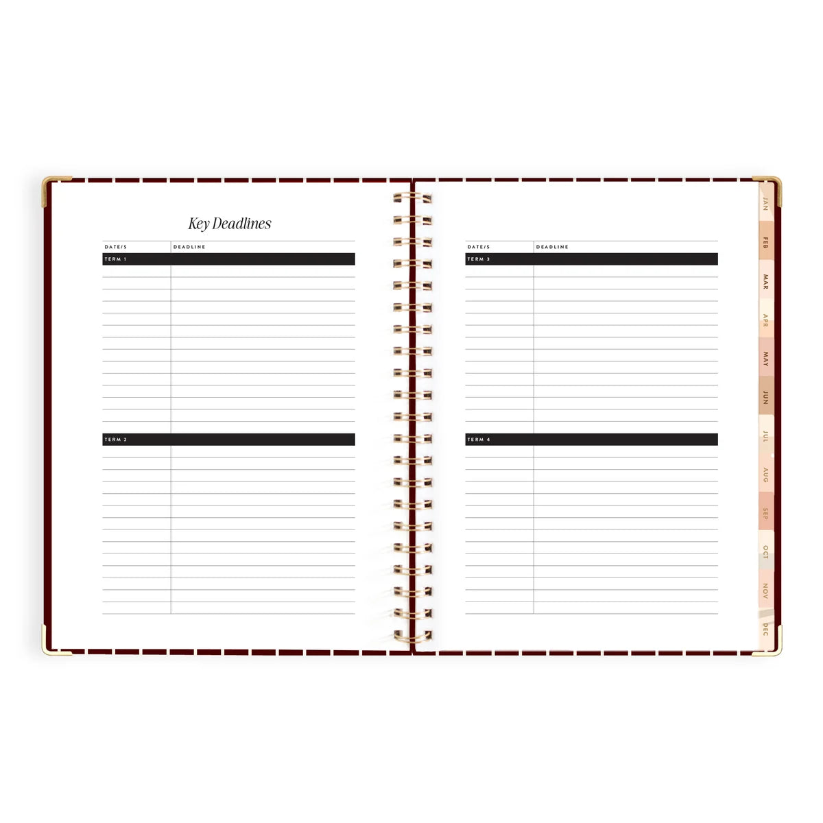 2027 A4 Academic Vertical Planner | Merlot Pinstripe