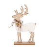 Furry Deer Decoration Wood | Brown/White