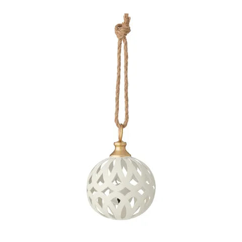 Lattice Bauble Metal | White