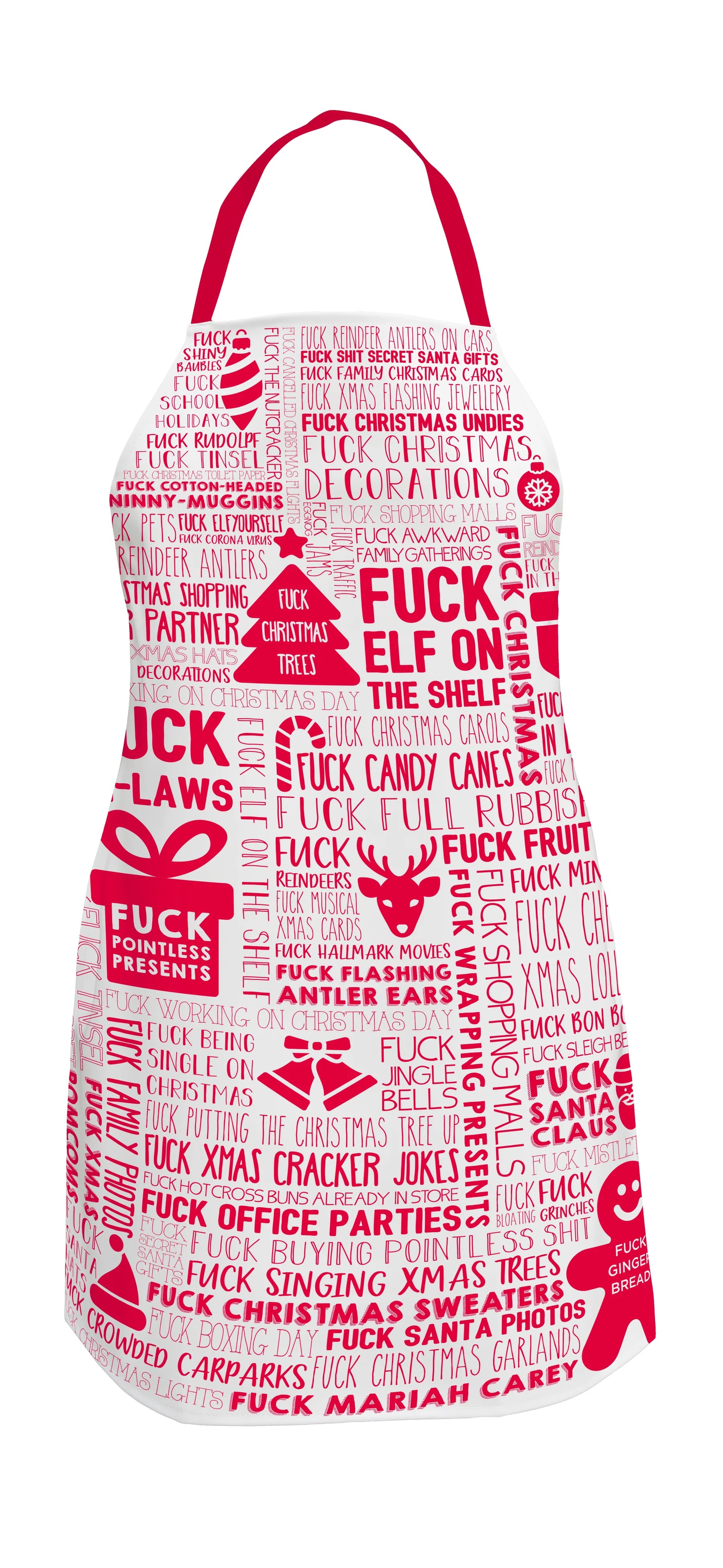 Screen Print Apron | F Word Xmas Red