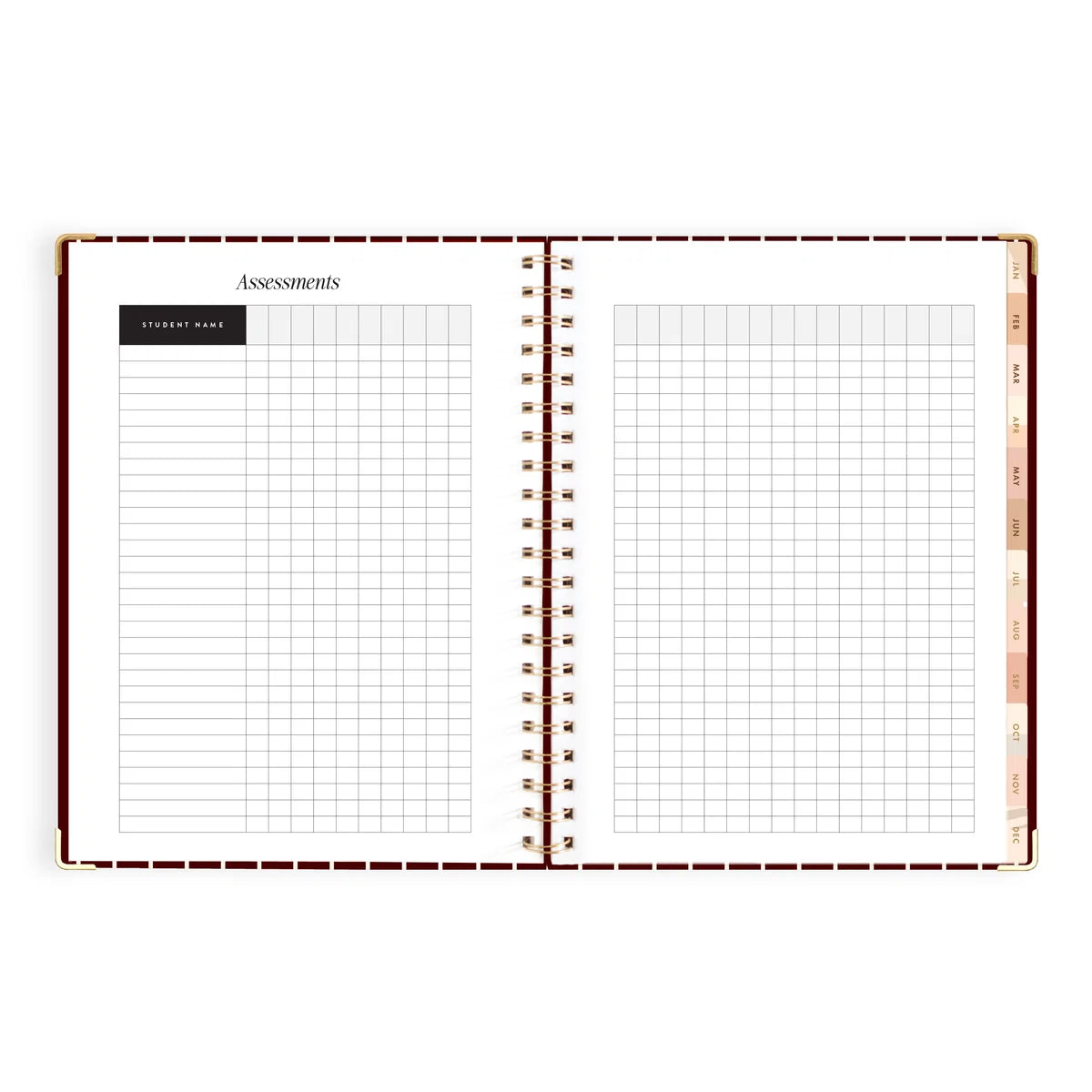 2027 A4 Academic Vertical Planner | Merlot Pinstripe