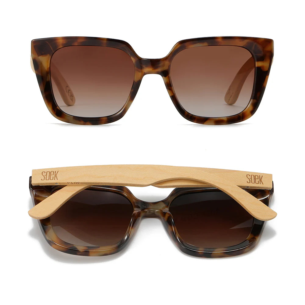 Soluna Mocha Tort l Sunglasses l Brown Polarised Lens l Walnut Maple Arm