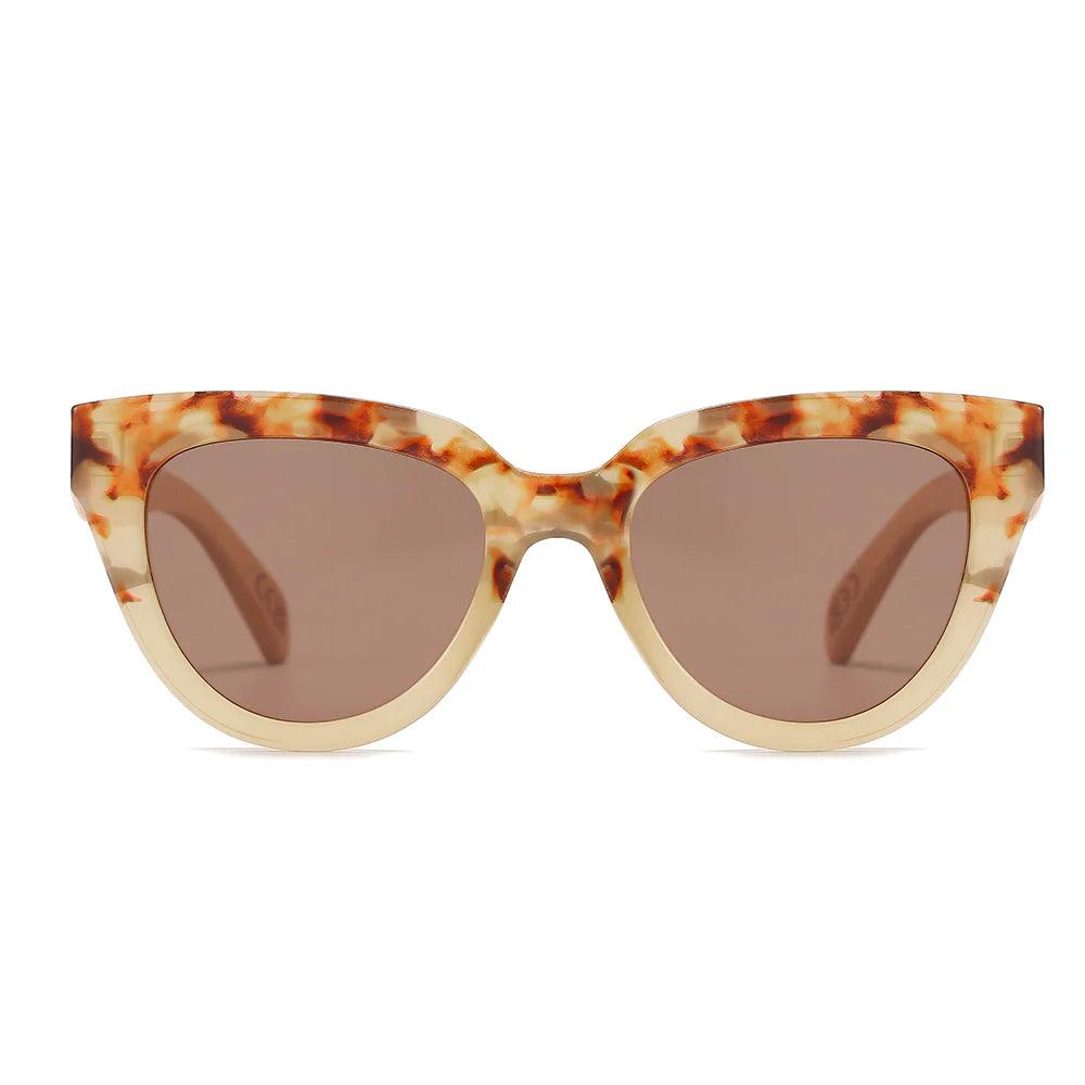 Flutter Desert Tort Sunglasses l Brown Lens l White Maple Arms