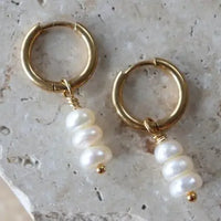 Mallow Stack Earrings | Gold Stainless Steel