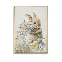Wildflower Bunny A Brushed Canvas Print