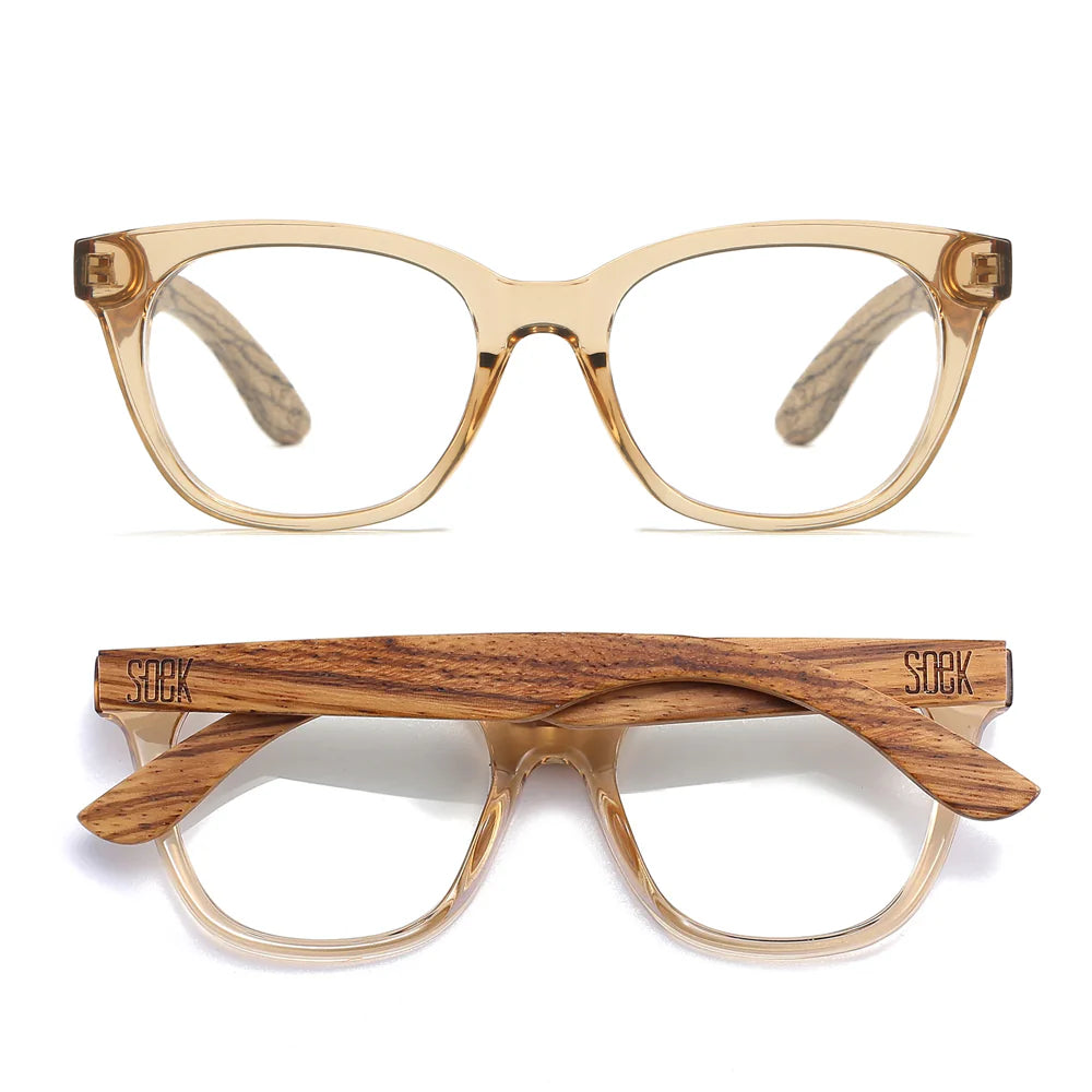 Lila Grace Champagne l Wooden Blue Light Magnifying Reader