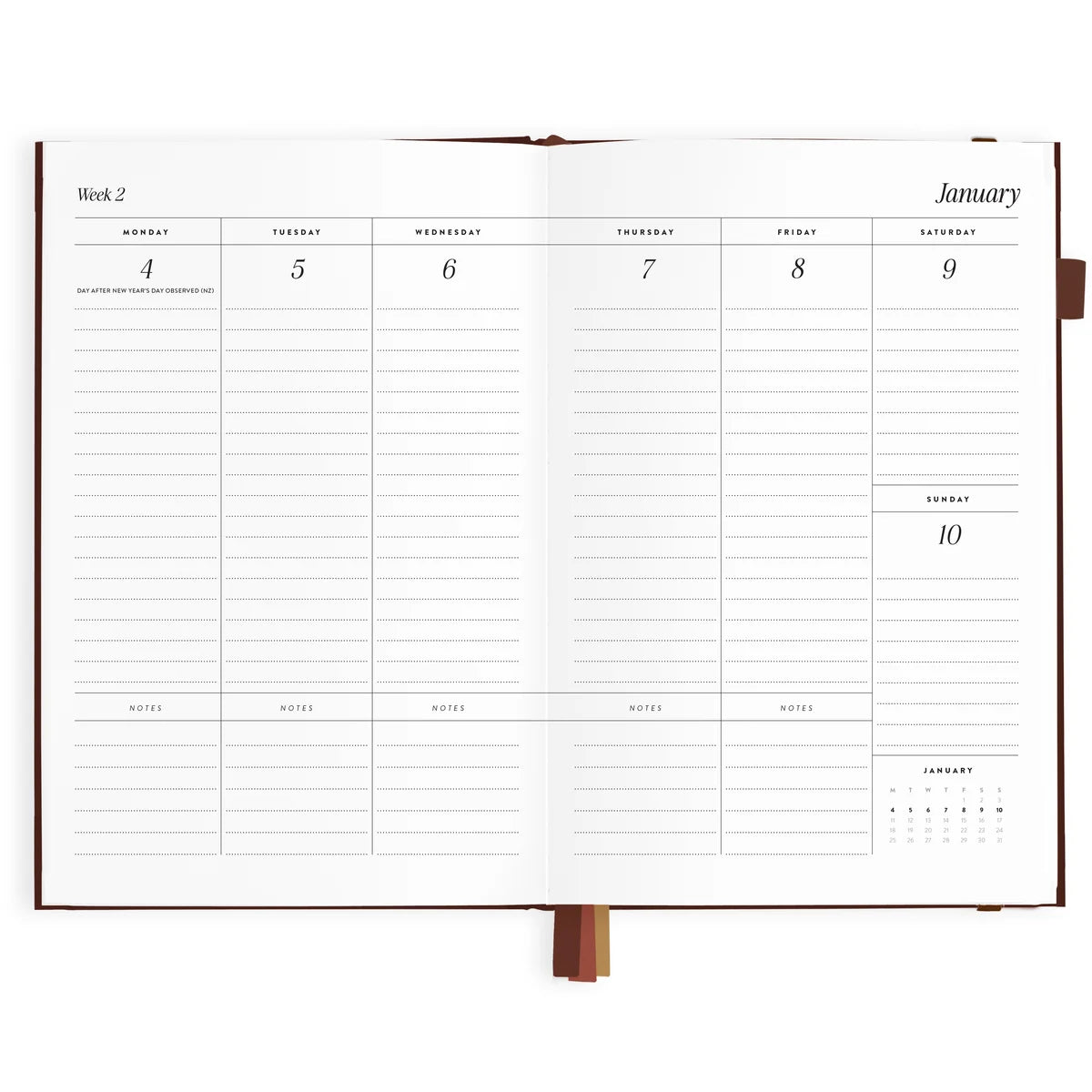 2027 A5 Vertical Planner | Chocolate
