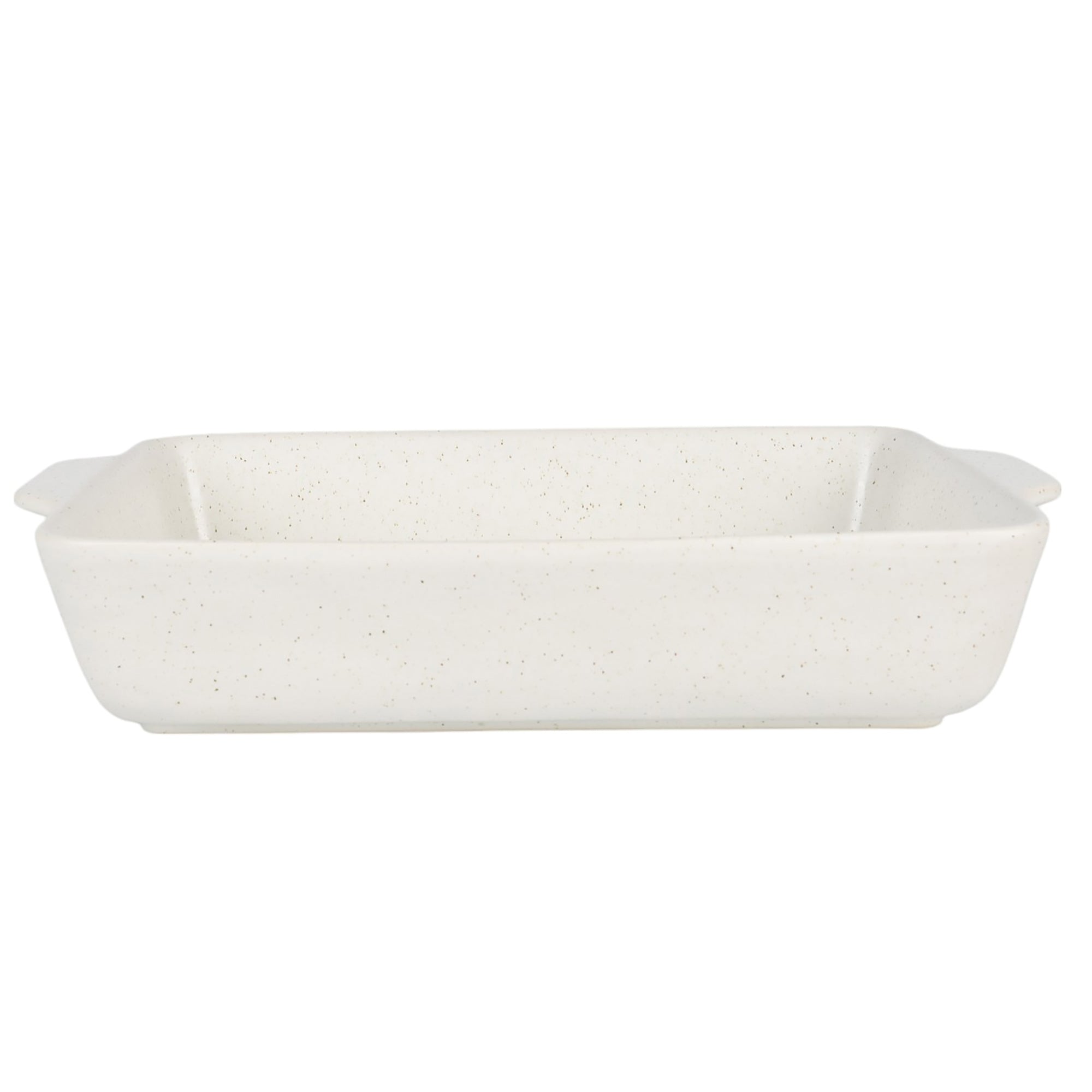 Ceramic Rectangle Bake Dish Speckled White