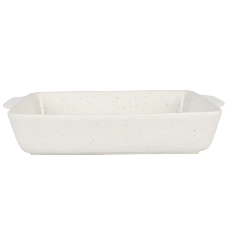 Ceramic Rectangle Bake Dish Speckled White