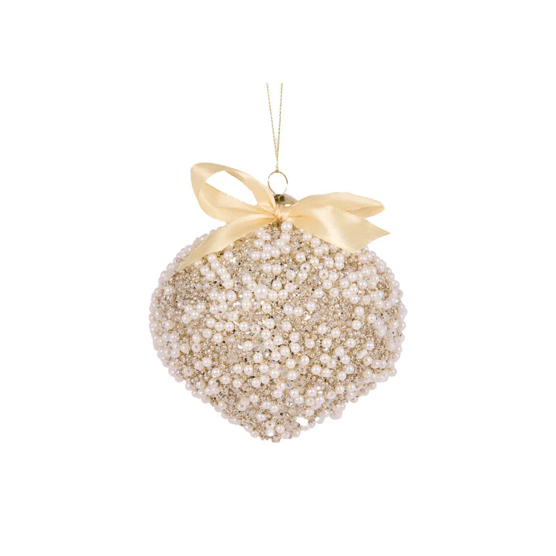 Ribboned Pearl Onion Bauble