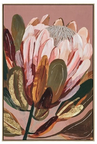 Protea Blush Collection Hand Painted Print with Frame